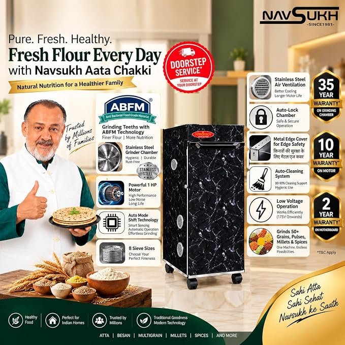 navsukh vikrant premium atta chakki – automatic flour mill for home navsukh vikrant premium atta chakki – automatic flour mill for home