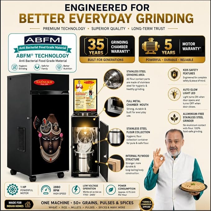 navsukh devotion atta chakki | automatic flour mill for home navsukh devotion atta chakki | automatic flour mill for home